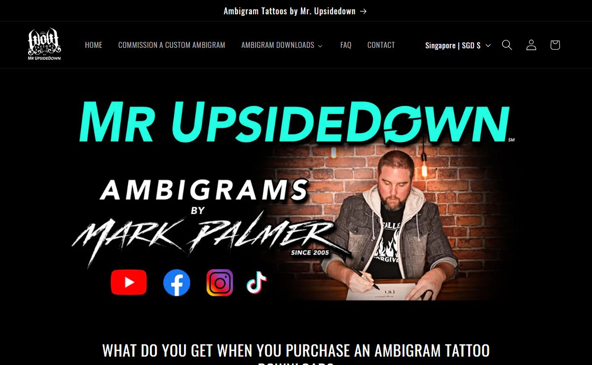 WowTattoos.com - Home of Mark Palmer - The Ambigram Artist – Wow Tattoos by Mr. Upsidedown