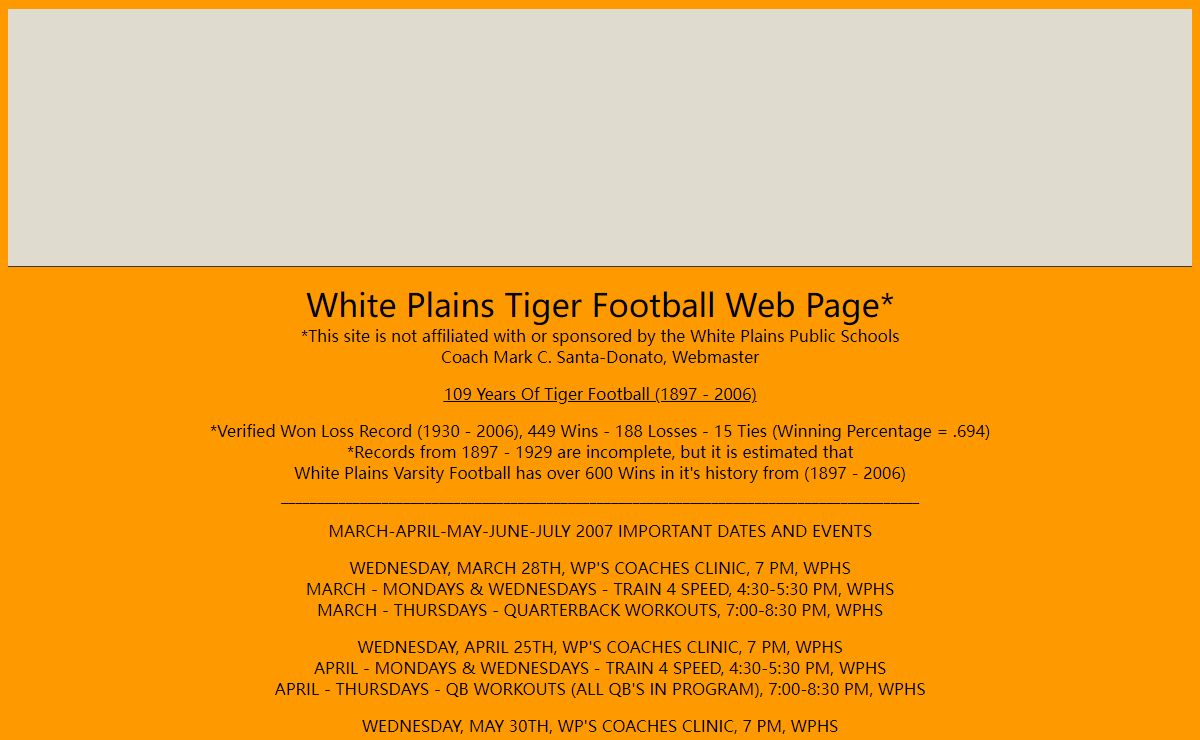 White Plains Tiger Football Web Page