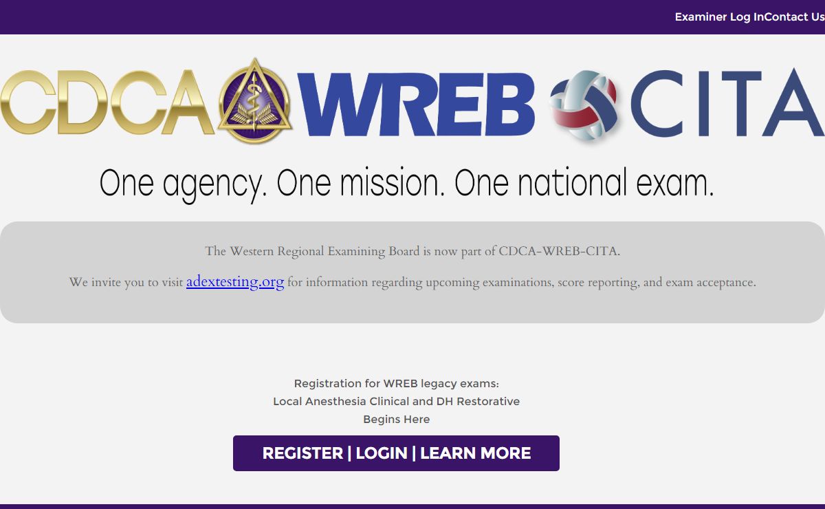 CDCA-WREB-CITA | One agency. One Mission. One national exam.