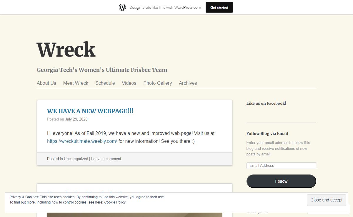 Wreck | Georgia Tech's Women's Ultimate Frisbee Team