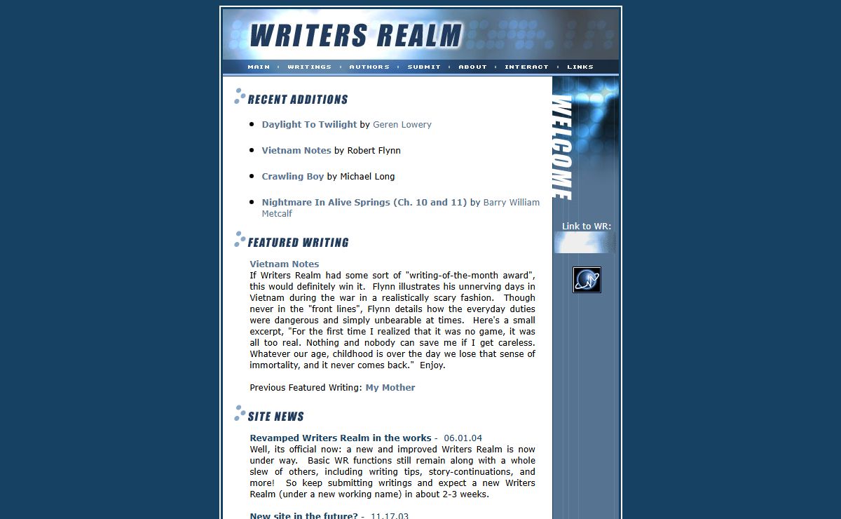 Writers Realm  »  Submit your writings for online publication!