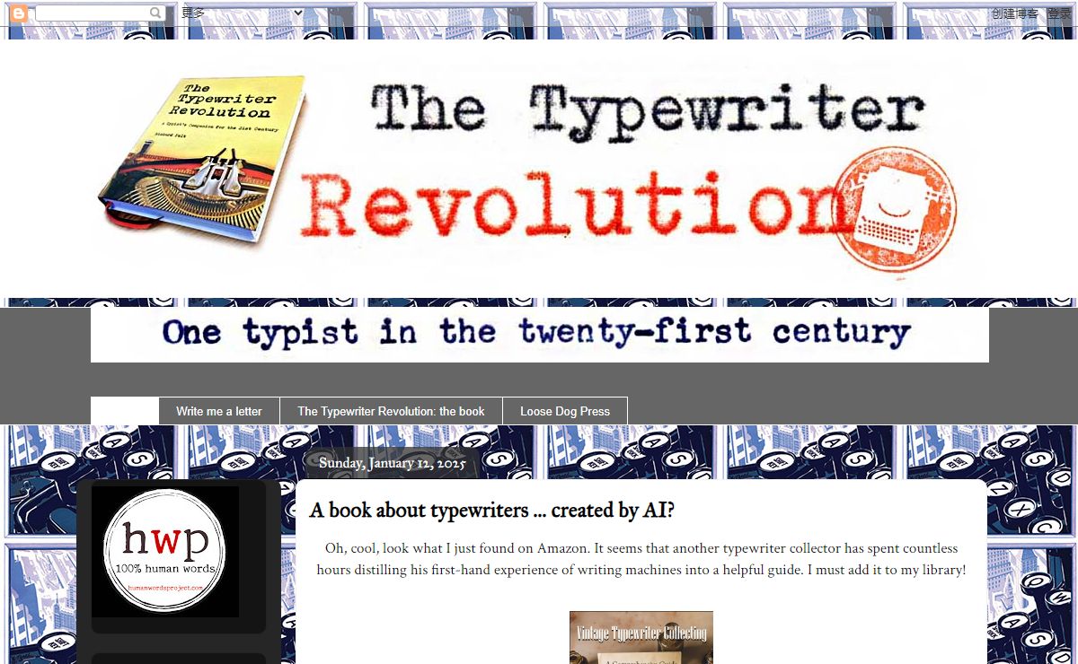 The Typewriter Revolution blog