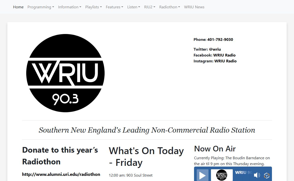 WRIU 90.3 FM – Southern New England's Leading Non-Commercial Radio Station