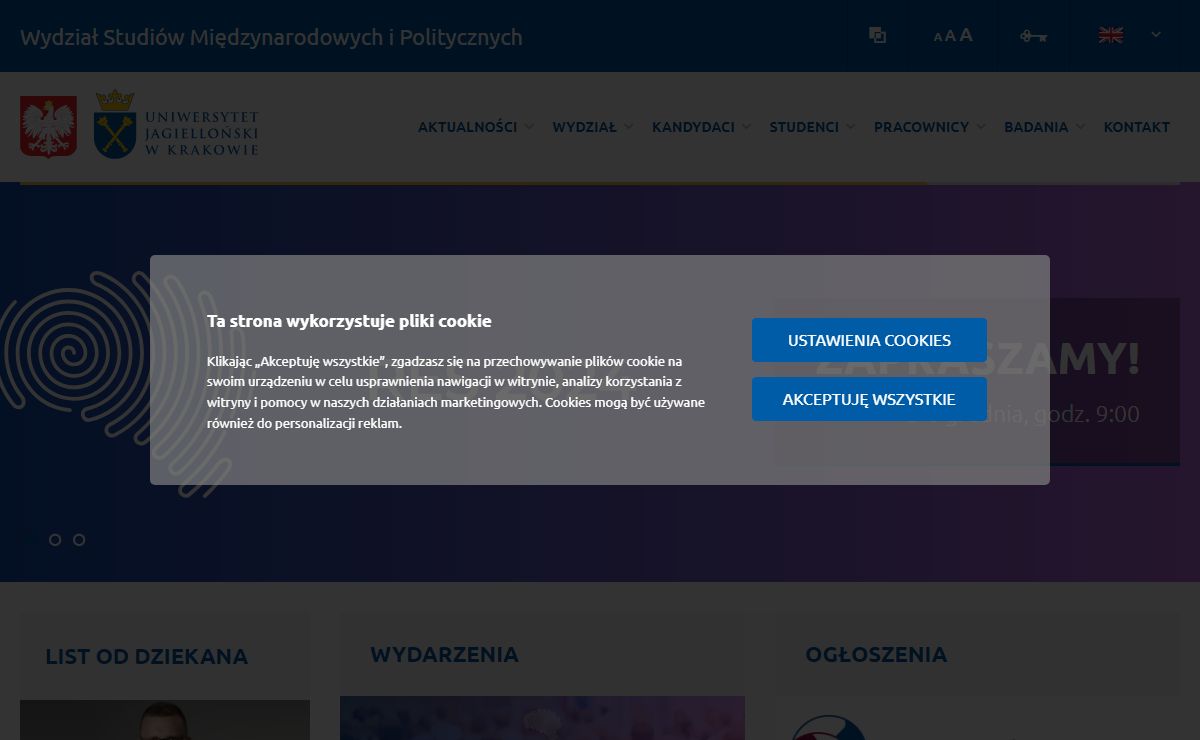 WSMIP - Wydział Studiów Międzynarodowych i Politycznych - Uniwersytet Jagielloński