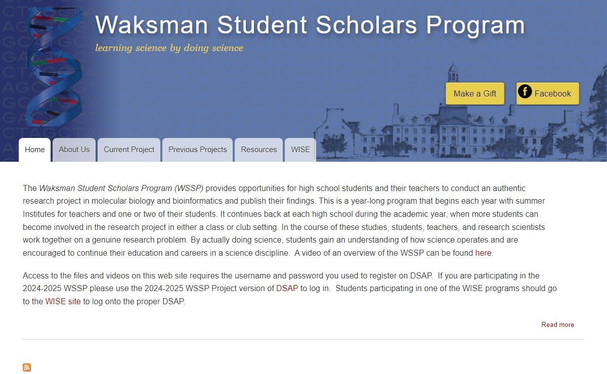 Waksman Student Scholars Program | learning science by doing science