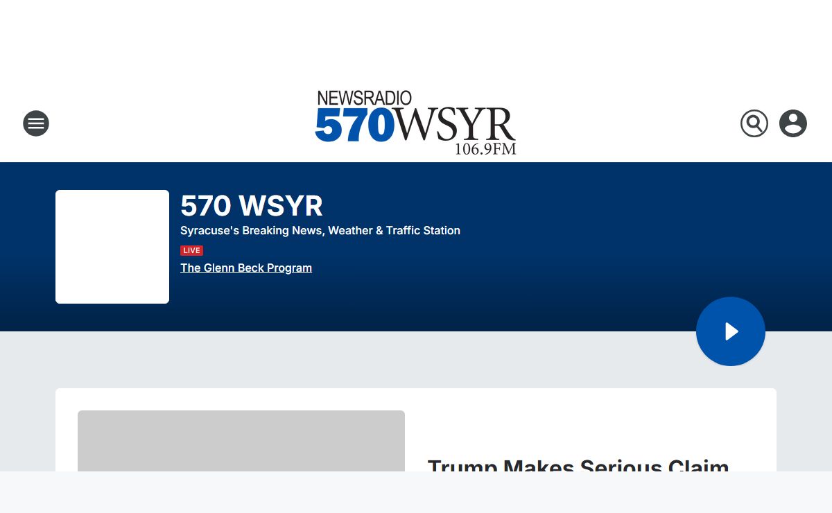 570 WSYR - Syracuse's Breaking News, Weather & Traffic Station