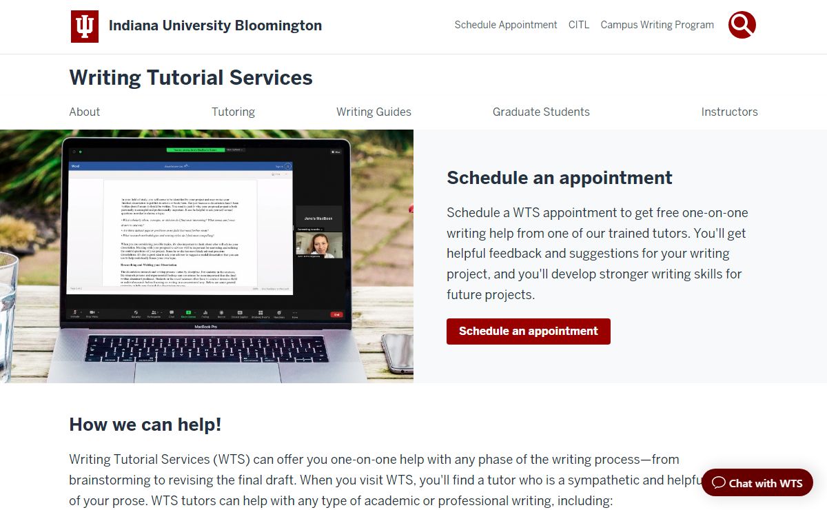 Writing Tutorial Services: Indiana University Bloomington