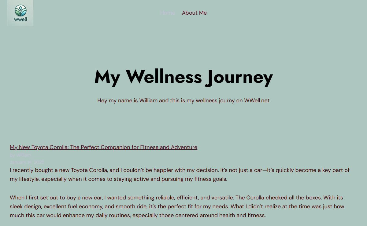 Williams Wellness Journey – William Wellness