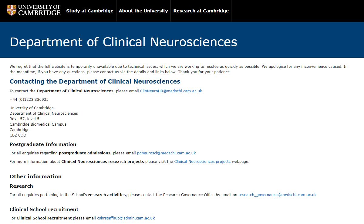 Department of Clinical Neurosciences