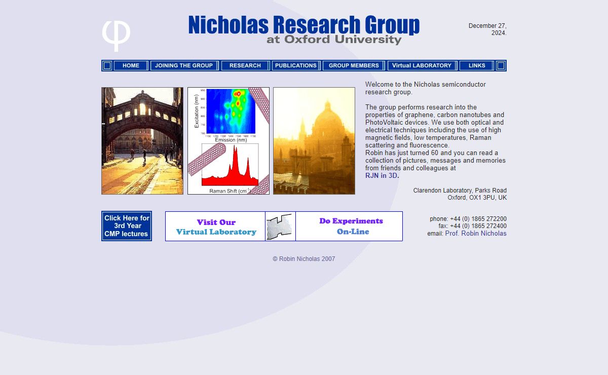 NICHOLAS RESEARCH GROUP :: OXFORD UNIVERSITY