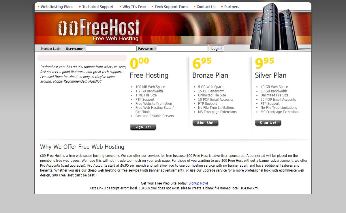 $00 Free Host - Web Space and Free Hosting