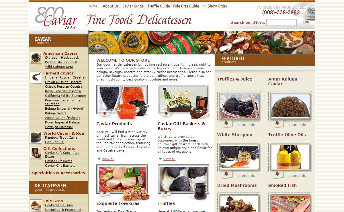 Caviar, Foie Gras, Smoked Fish, Truffles, Mushrooms - gourmet foods delicatessen