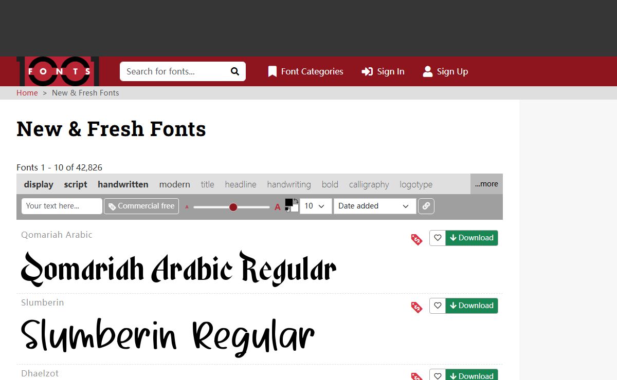 1001 Fonts ❤ Free Fonts Baby!