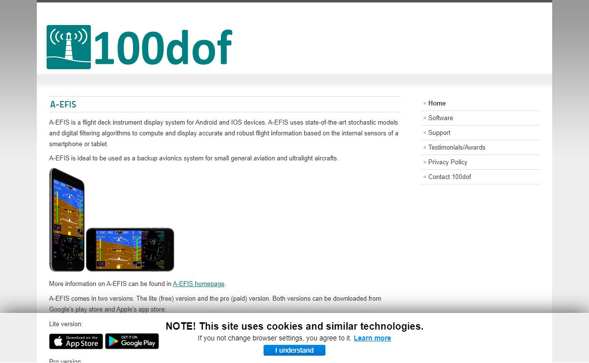 Homepage of 100dof.com