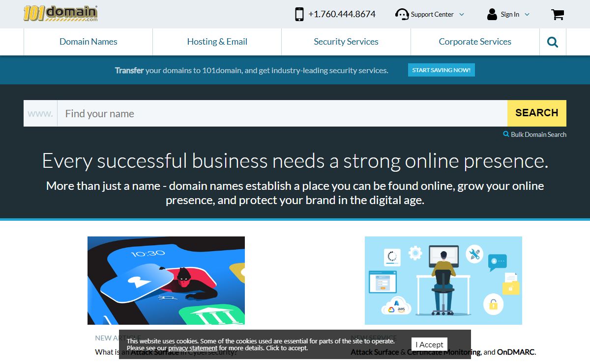101domain - Domain Names - Website Services - Brand and Corporate Solutions - Domain Management & Security