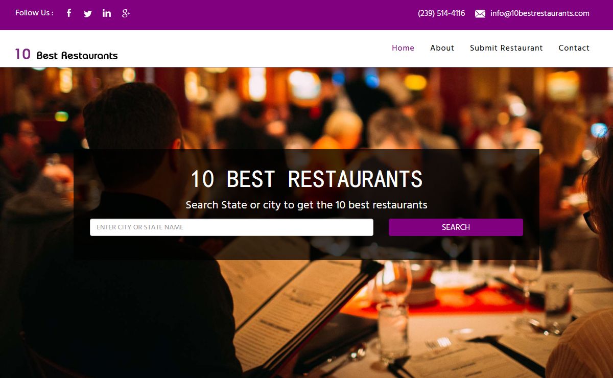 Find Restaurants anywhere | 10BestRestaurants