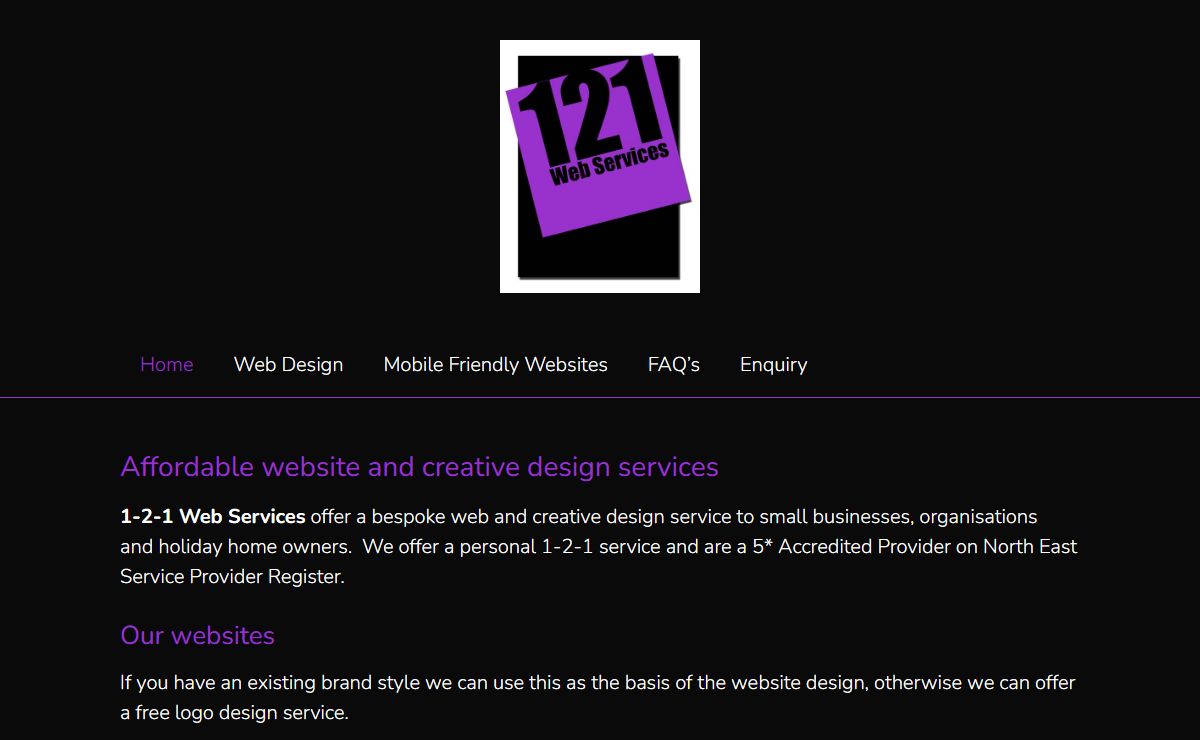 1-2-1 Web Services - Website Design and Mobile Optimisation