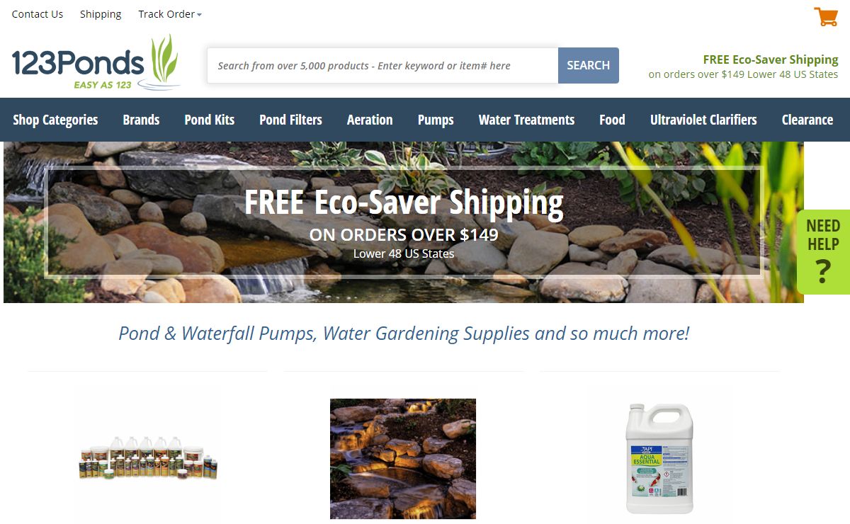 Pond Pumps, Waterfall Pumps, Aqua UV Lights, Pond Kits, Pond Liners