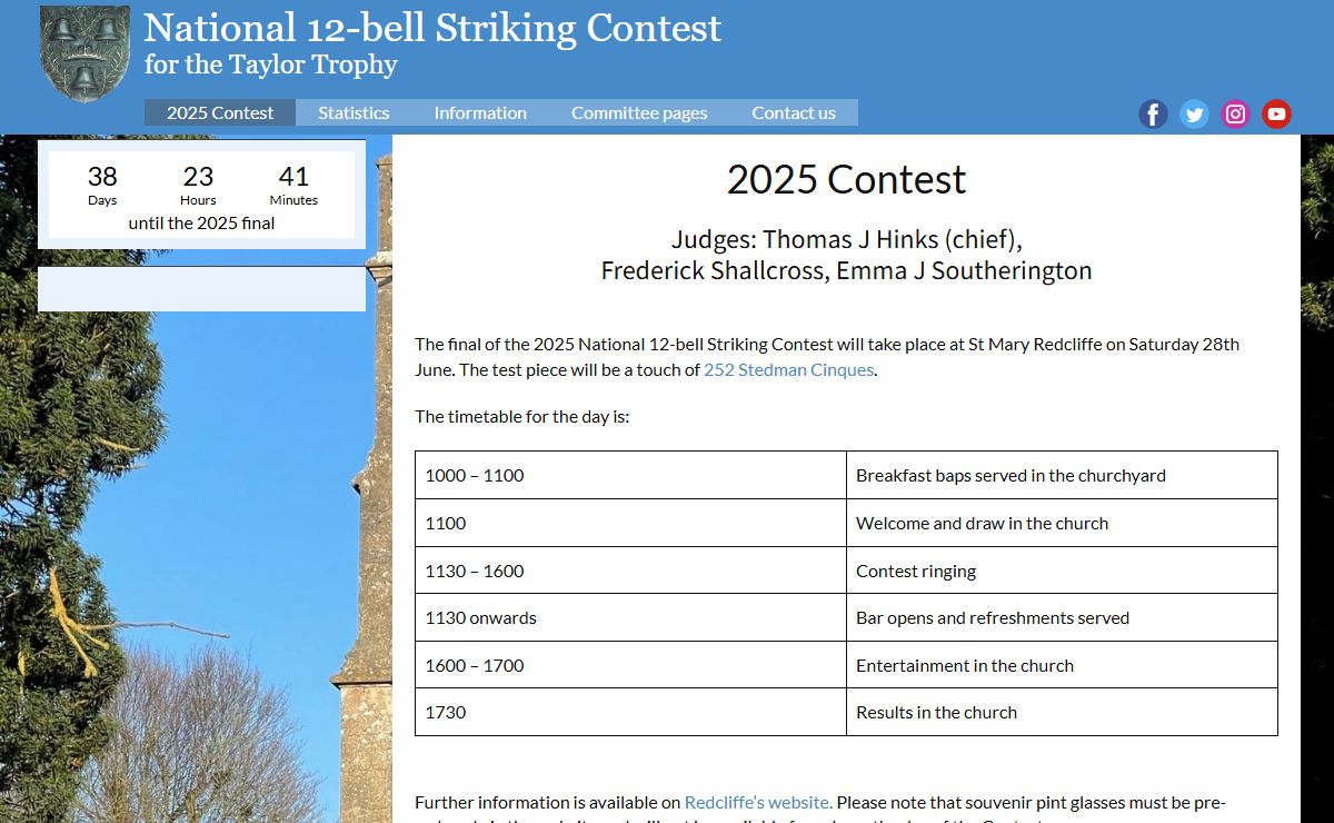 National 12-bell Striking Contest – for the Taylor Trophy