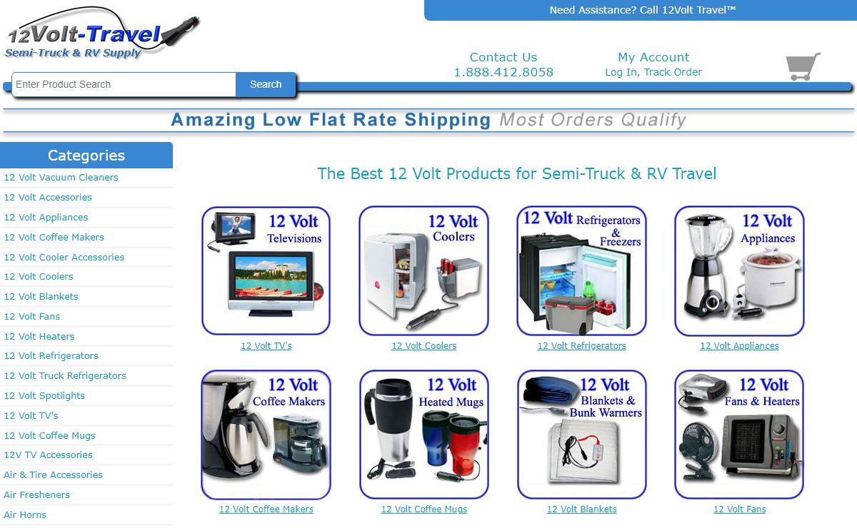 12 Volt TVs, Appliances, Accessories for RV & Semi-Truck at 12Volt-Travel®