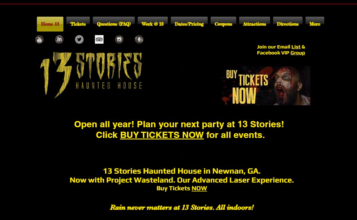 13 Stories Haunted House | Georgia | Escape Games, Laser Tag and More