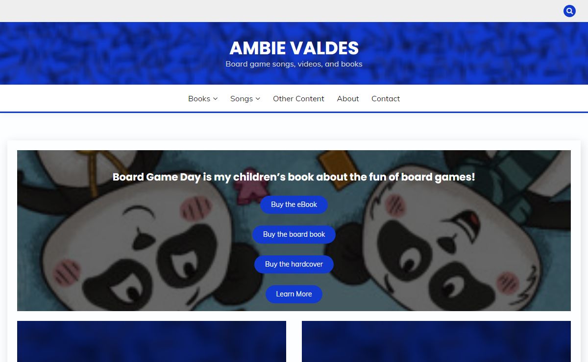 Ambie Valdes – Board game songs, videos, and books