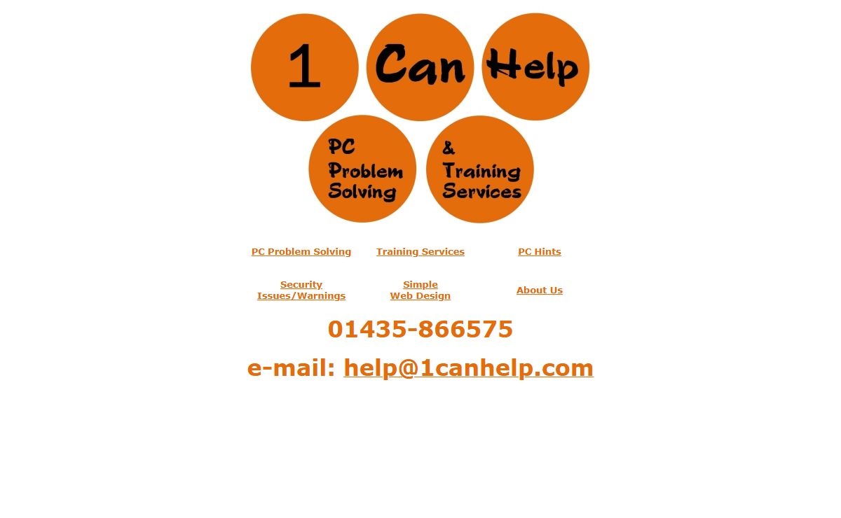 1 Can Help: PC Problem Solving and Training Services