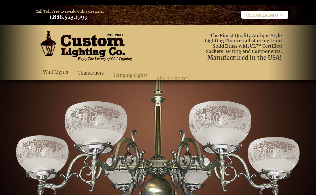 Custom Lighting Company Handcrafted Antique Vintage Lighting Fixtures
