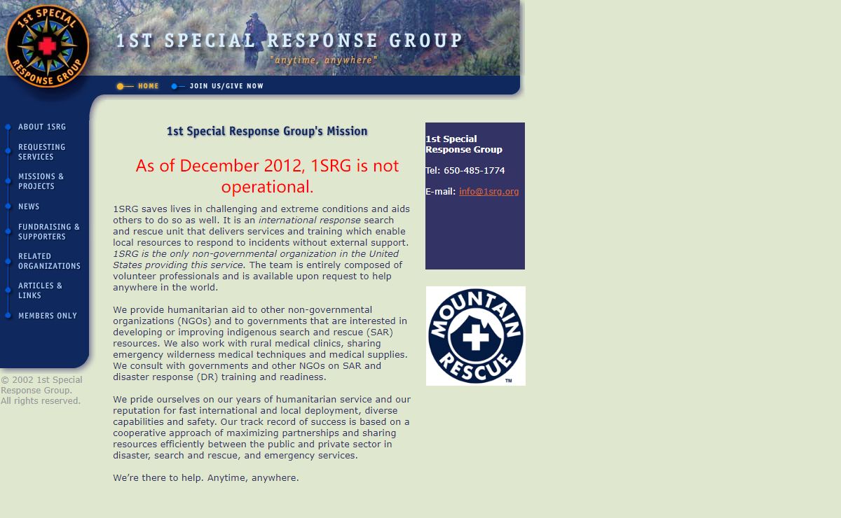 1st Special Response Group - International Search and Rescue