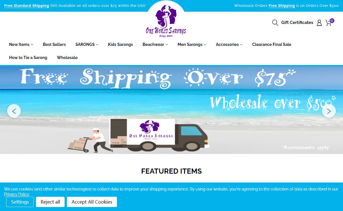 1 World Sarongs - Sarongs, Beach Dresses & Cover Ups