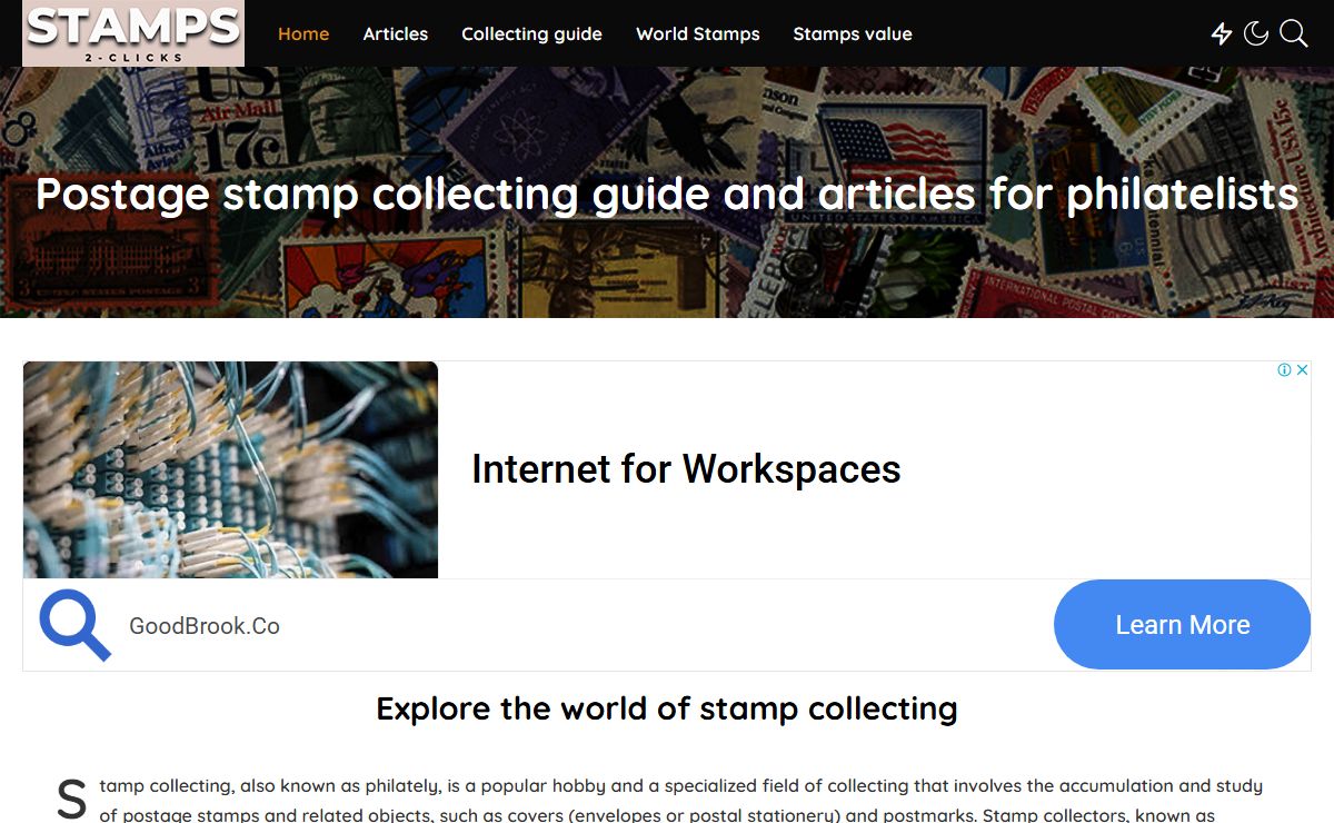 Postage stamps collecting directory, stamp collectors philatelic guide