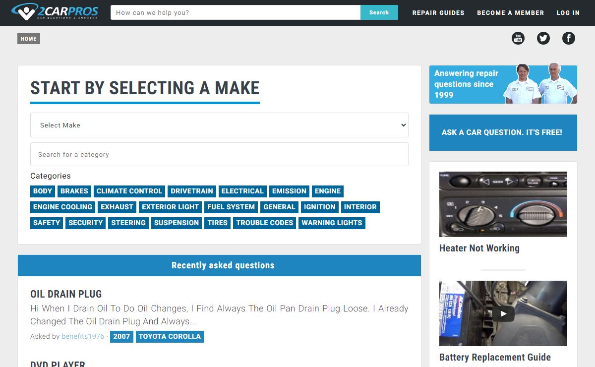Car Repair Questions Answered Free by Professional Mechanics