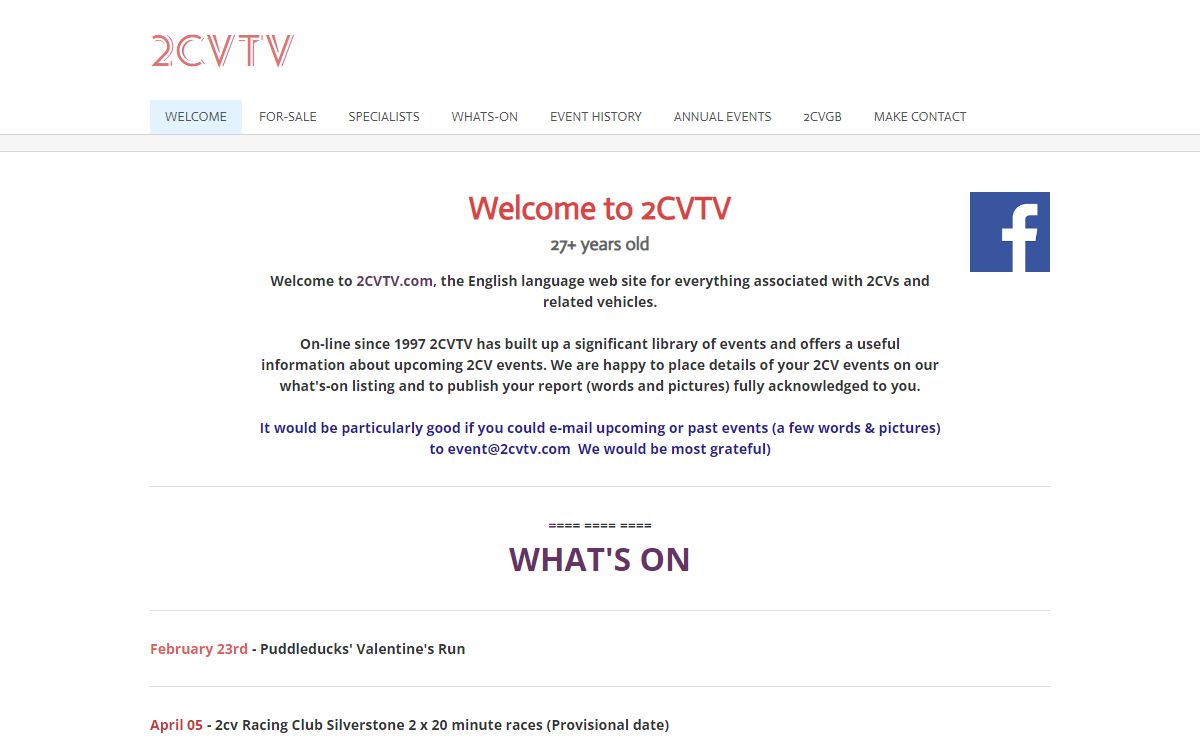 2CVTV - 2CVTV - the English language 2CV lifestyle, news and information website