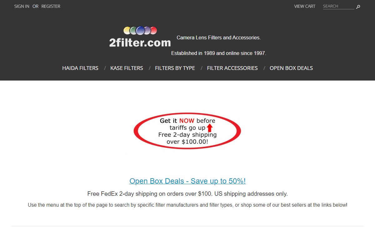 2filter.com Camera Lens Filters