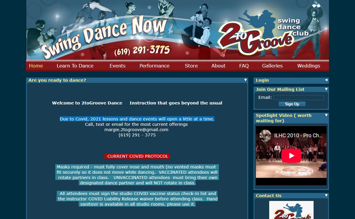 Swing Dance San Diego - 2ToGroove.com