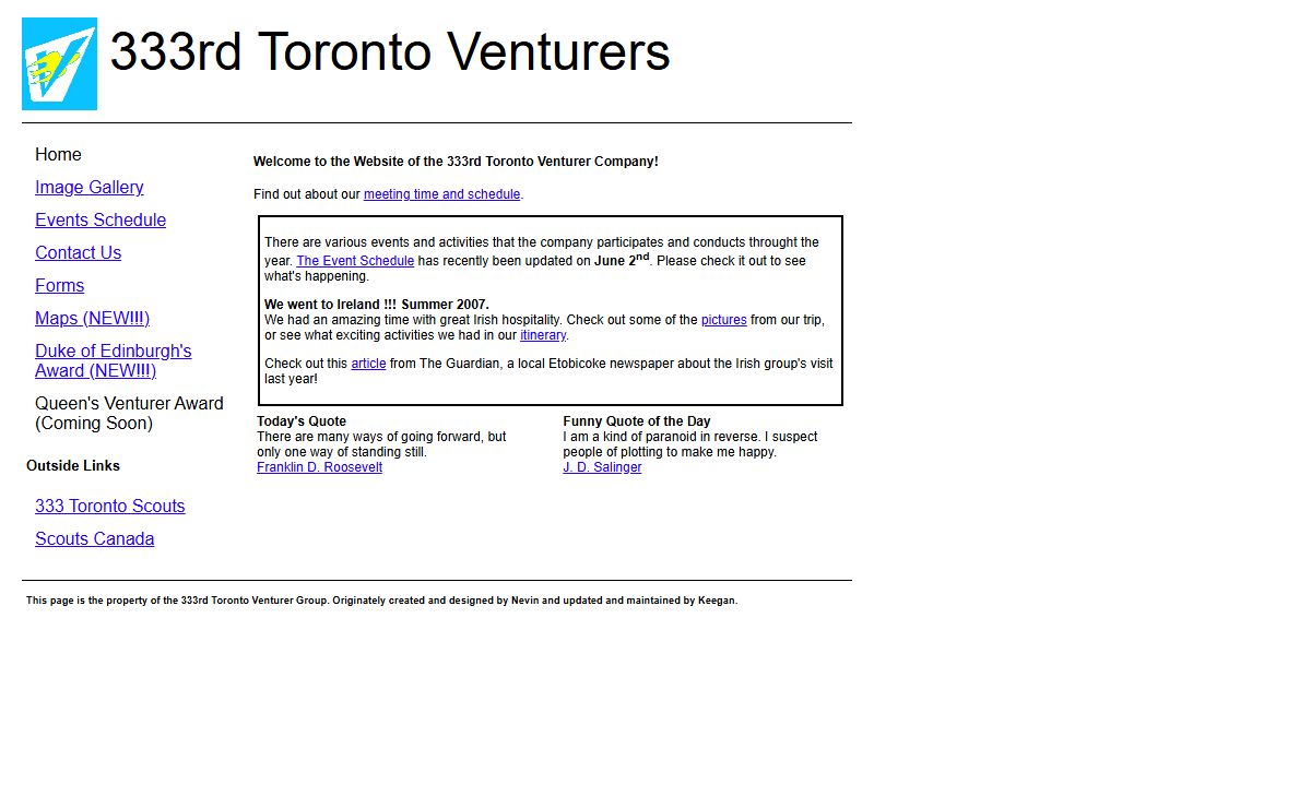 333 Venturer Website