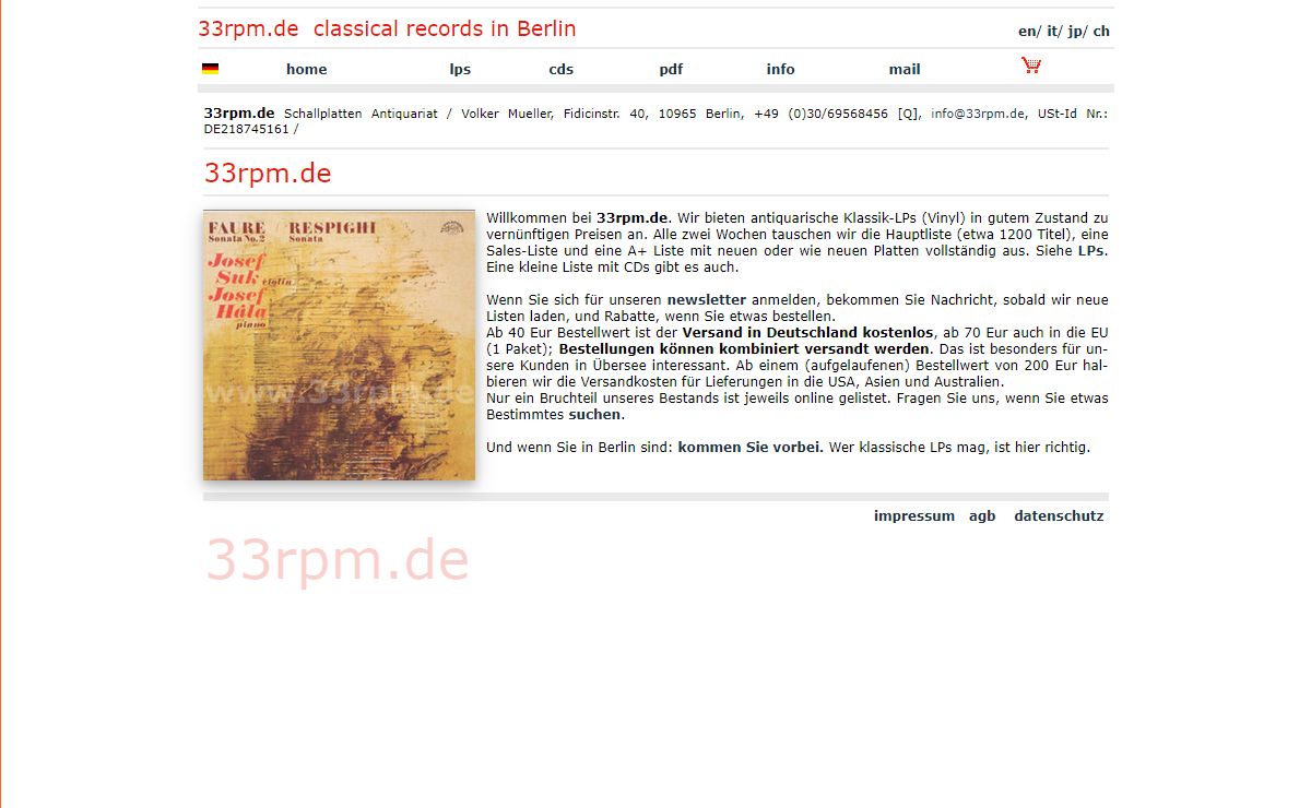 33rpm.de classical records in Berlin