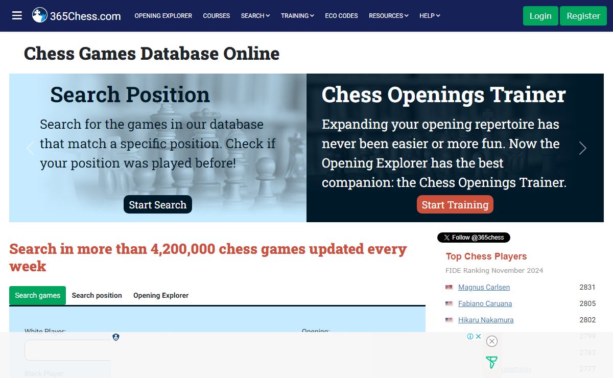Chess Games Database Online - 365Chess.com