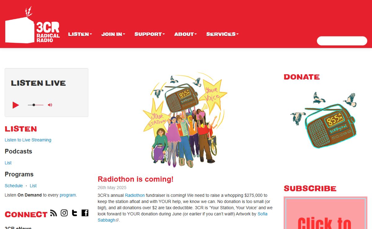 3CR Community Radio 855 AM