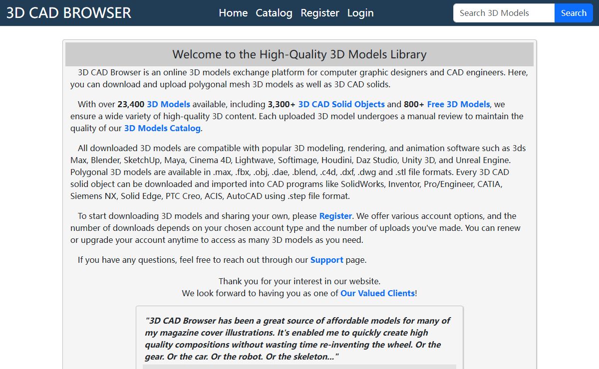 3D Models Collection - 3DCADBrowser