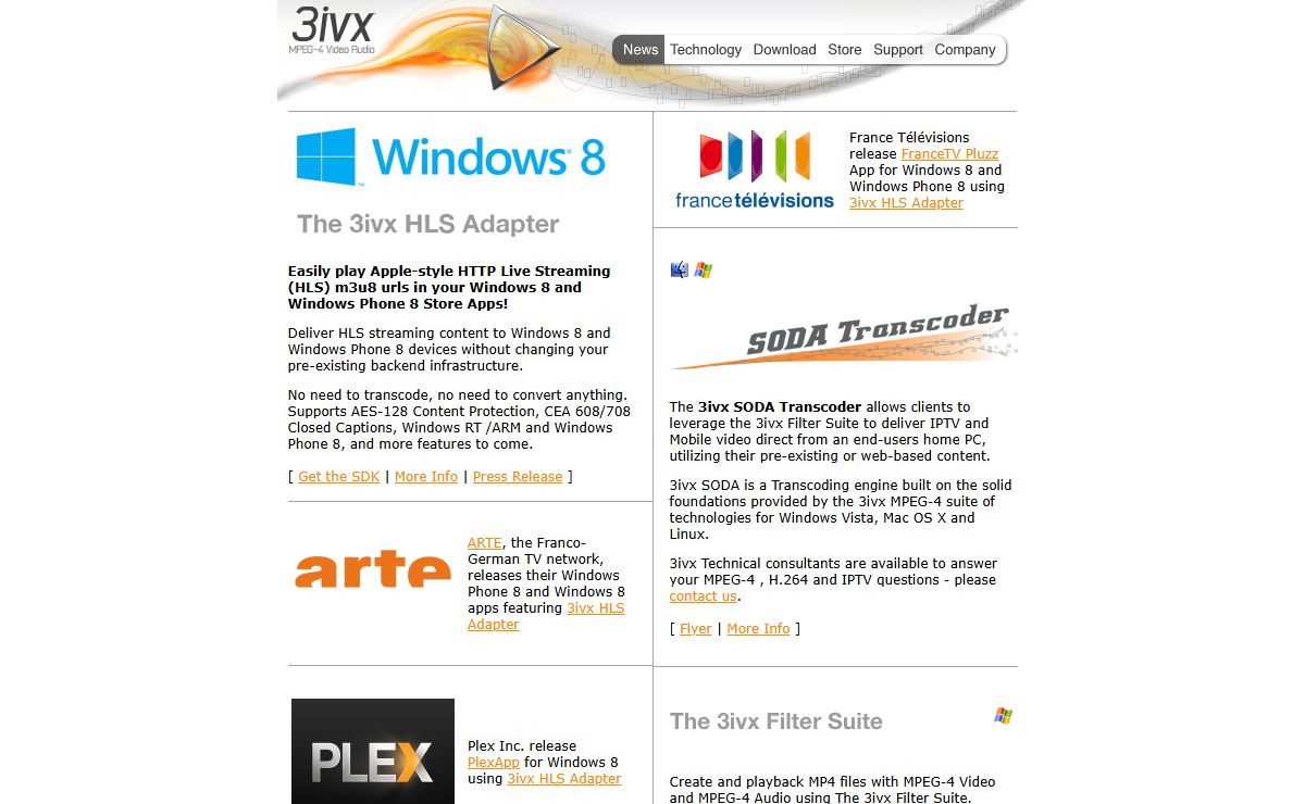 3ivx MPEG-4, H.264, HE-AAC and HLS - Audio & Video Codecs & Streaming Solutions