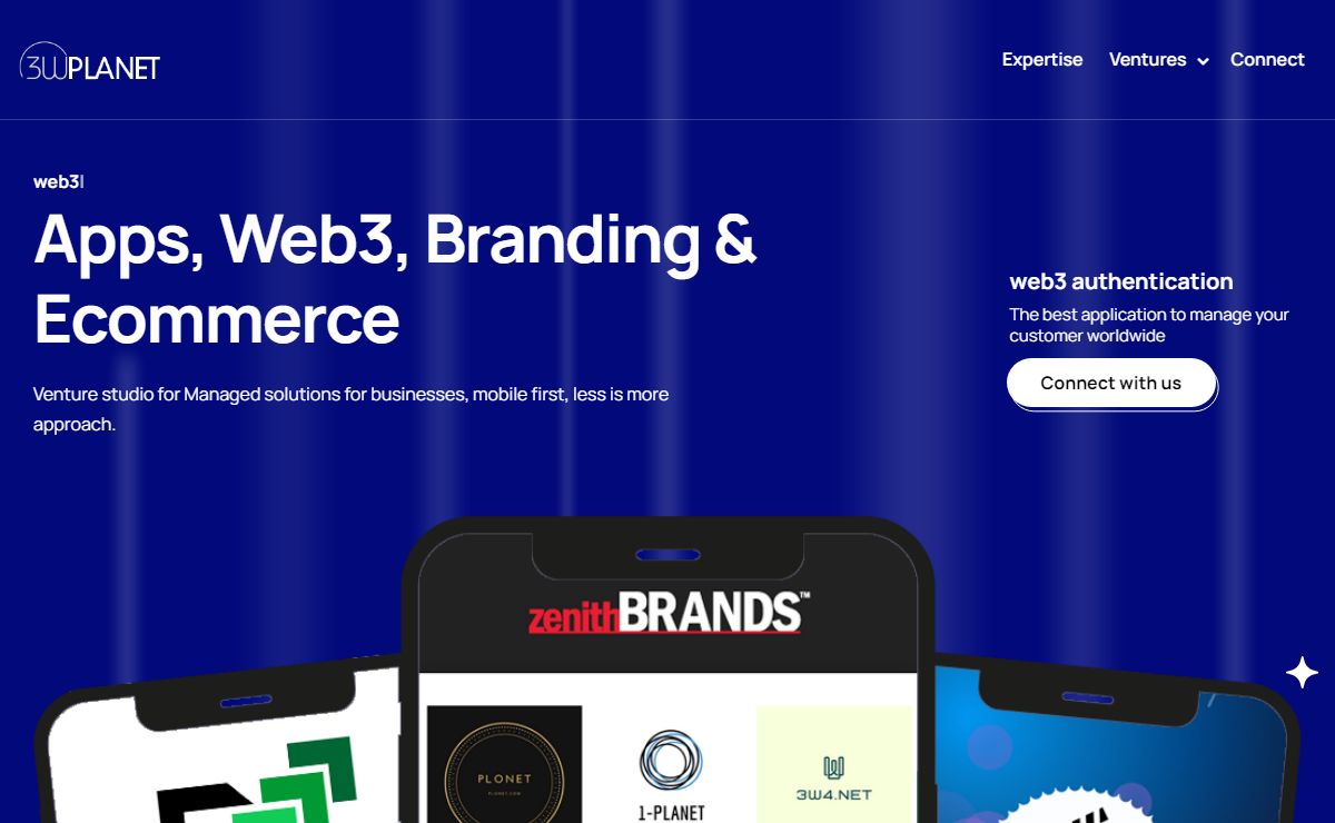 3wPlanet Studio / Branding / Web3 / Design / ecommerce managed solutions / SEO / CertiFilms / ArtCertif / ZenithBrands
