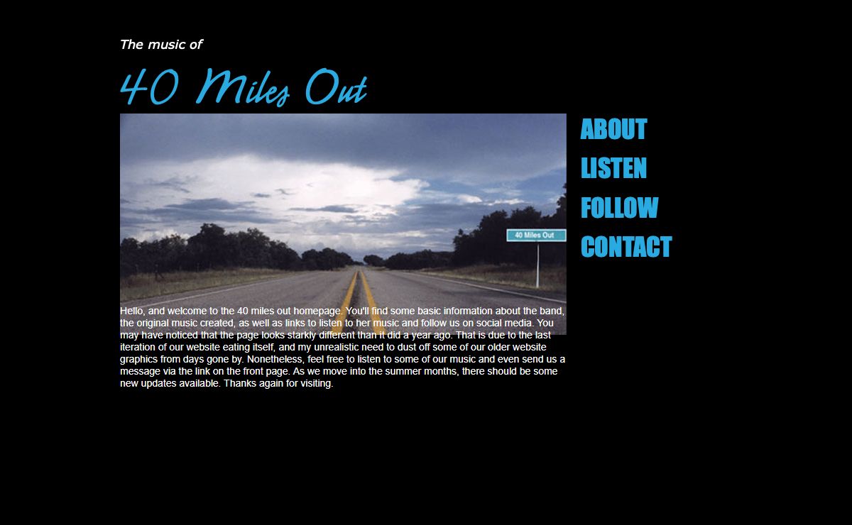 The Music of 40 Miles Out - Unlock the Memories