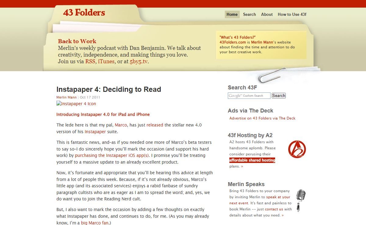 43 Folders | Time, Attention, and Creative Work