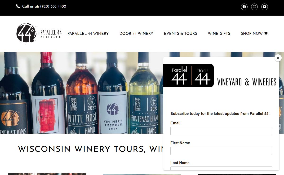 Wine Tours & Tasting WI - Parallel 44 & Door 44 Vineyard & Winery