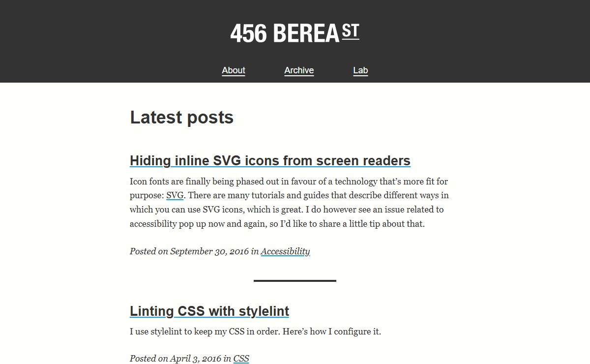 456 Berea Street: Articles and news on web standards, accessibility, and usability