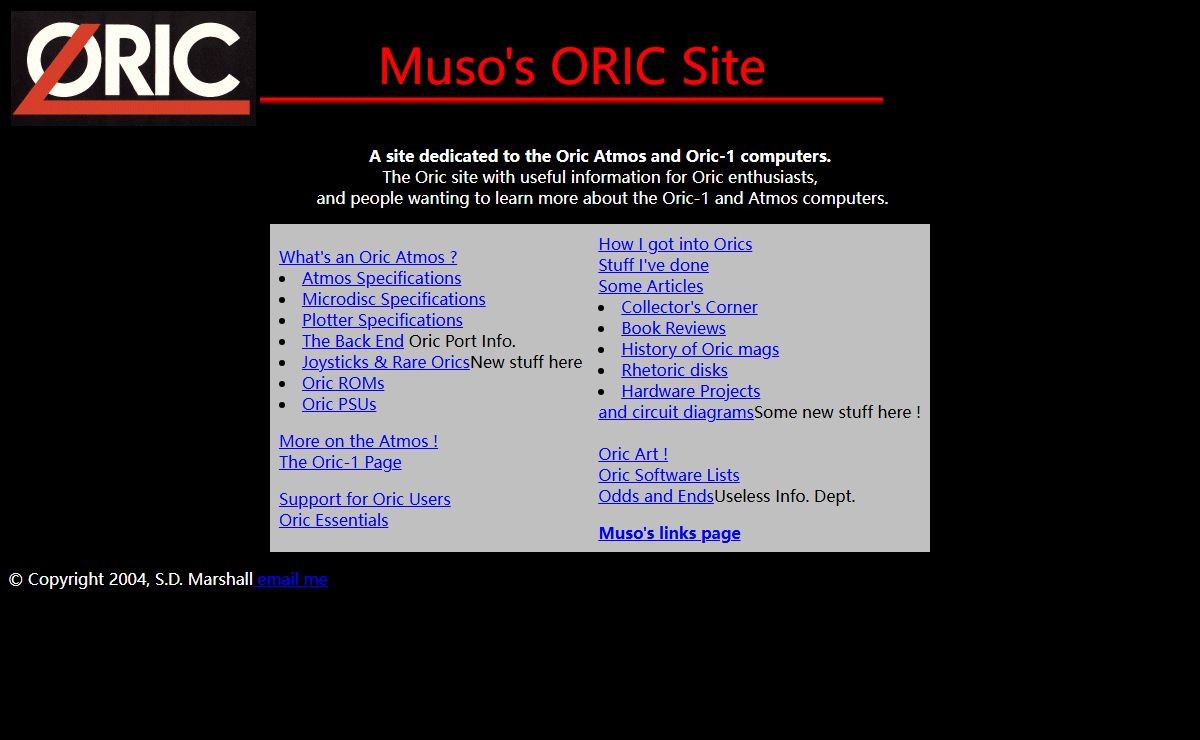 Muso's Oric Site