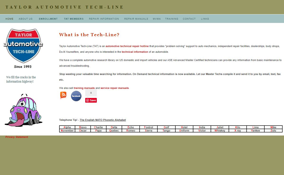 AUTO REPAIR HOTLINE - Taylor Automotive Tech-Line