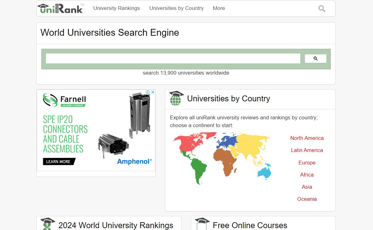uniRank | World University Rankings & Reviews