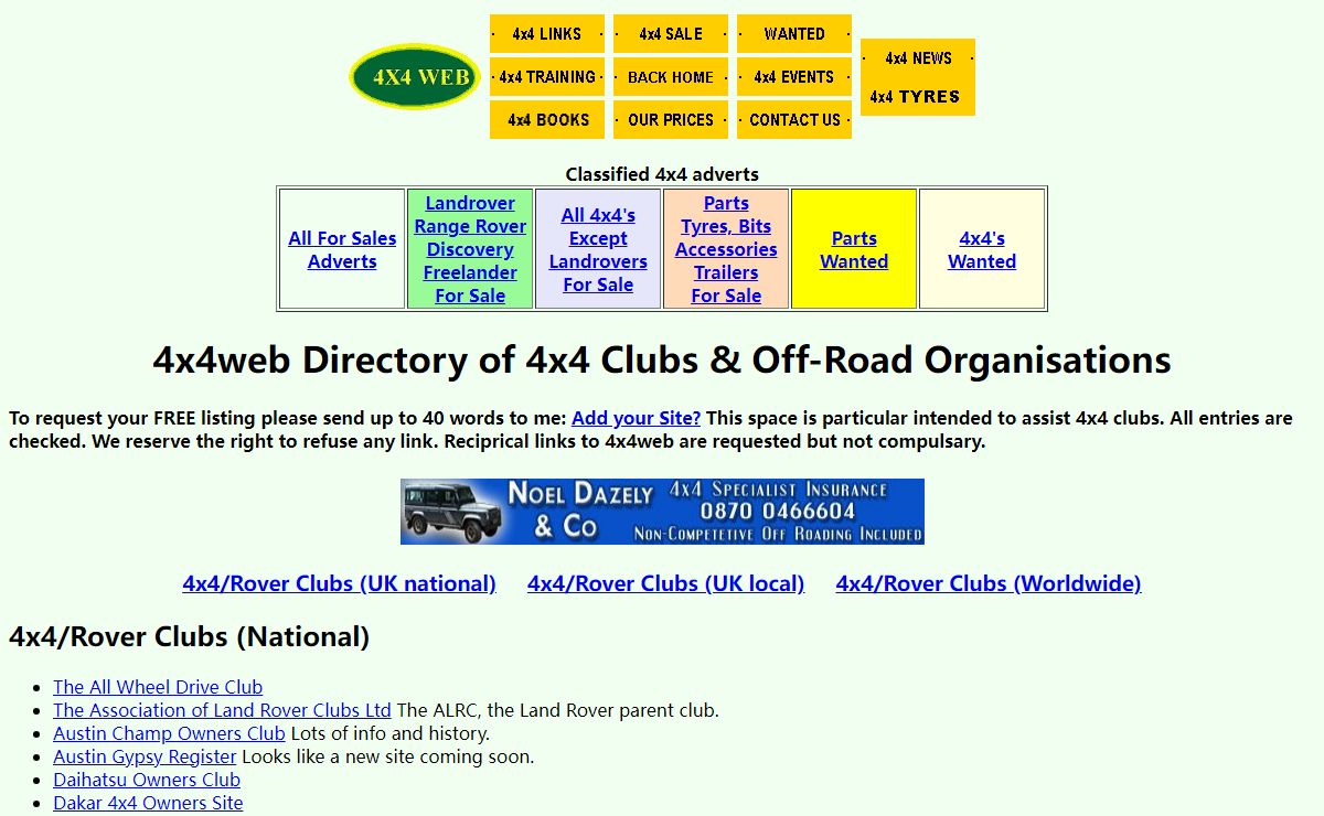 4x4 clubs, land rover clubs, offroad clubs, owners clubs - from 4x4web